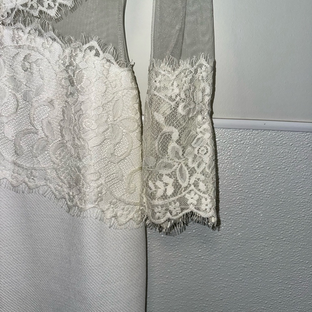NWT NEW Wedding Women Carolina Dress, Size L, White lace short long sleeve party - Picture 6 of 16